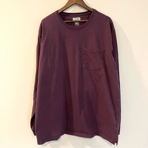 DULUTH TRADING Longtail T Relaxed Fit Long Sleeve T-Shirt Burgundy Size XL